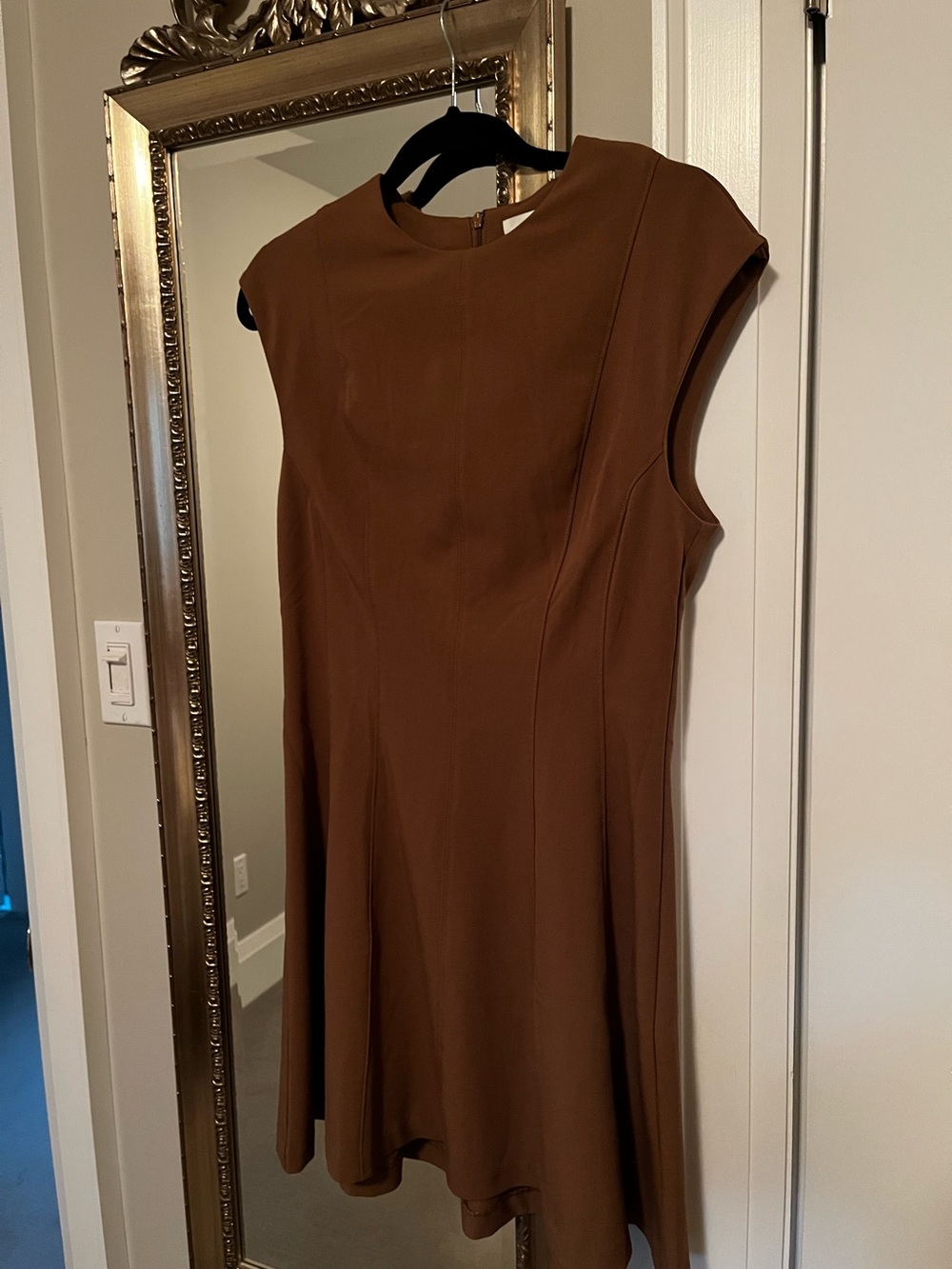 H&M Women's Tan Cap-Sleeve A-Line Dress